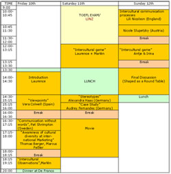 Timetable of the Seminar, klick to enlarnge
